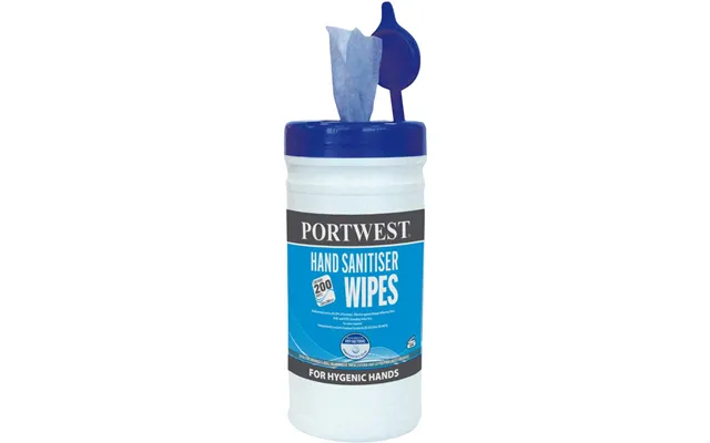 Portwest Hand Sanitiser Wipes 200 Wipes - Blue product image