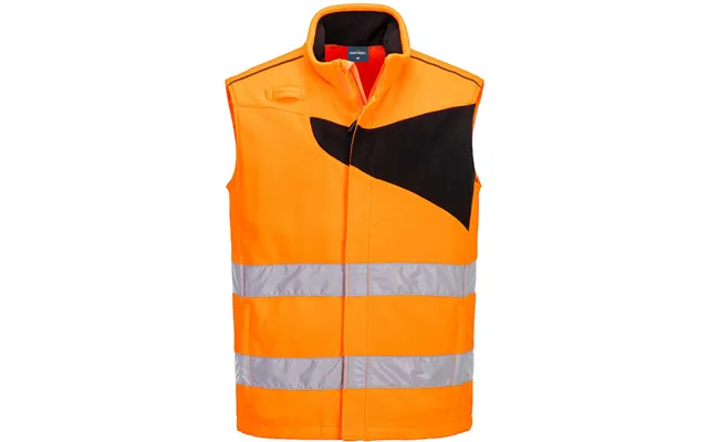 Portwest Pw2 Hi-vis Fleece Bodywarmer - Orange Black