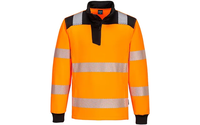 Portwest Pw3 Hi-vis 1 4 Zip Sweatshirt - Orange Black product image