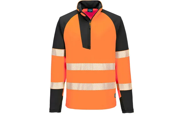Portwest Pw3 Hi-vis 1 4 Zip Sweatshirt T172 - Orange Black product image