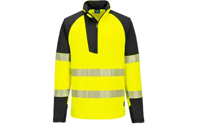 Portwest Pw3 Hi-vis 1 4 Zip Sweatshirt T172 - Yellow Black