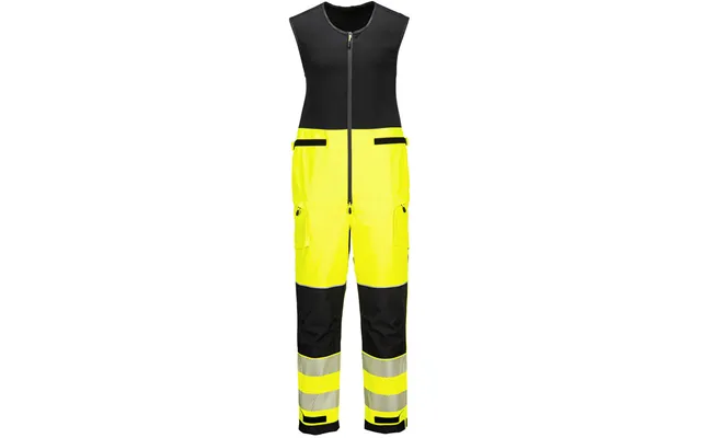 Portwest Pw3 Hi-vis Rain Salopettes 3l - Yellow Black