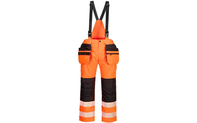 Portwest Pw3 Hi-vis Rain Trousers - Orange Black
