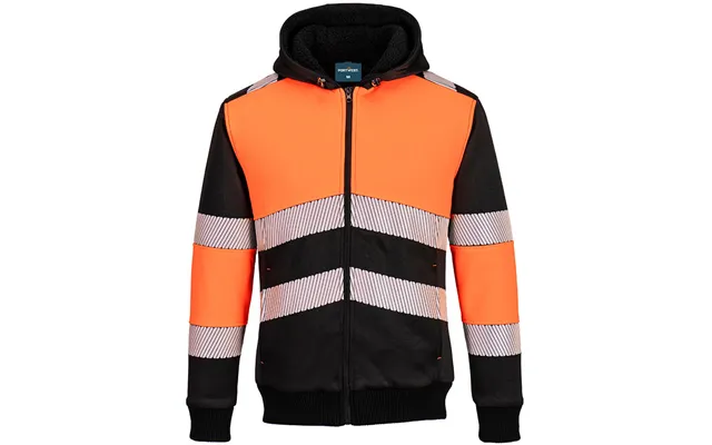 Portwest Pw3 Zipped Class 1 Winter Hoodie - Orange Black product image