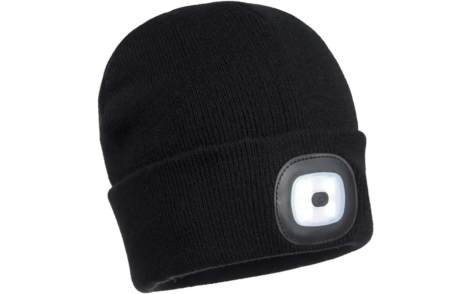 Portwest Rechargeable Twin Led Beanie - Black