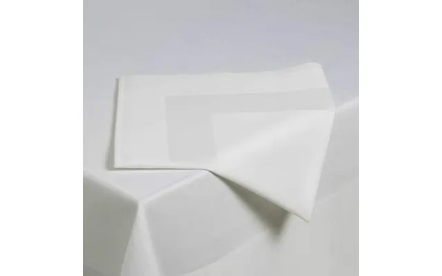 Clearance Damask Satin Band Napkins Cotton Easy Care White - 22 X 22 56cm X 56cm