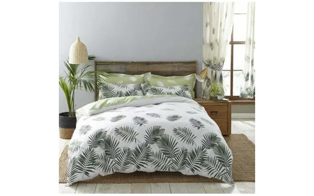 Polycotton Printed Fern Duvet Cover Set - Green