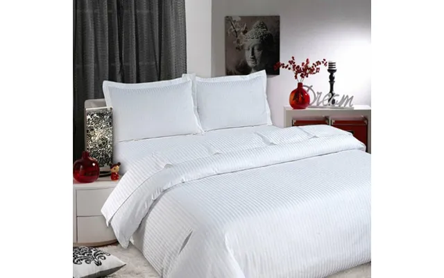 White Satin Stripe Duvet Covers Cotton Rich Easy Care King