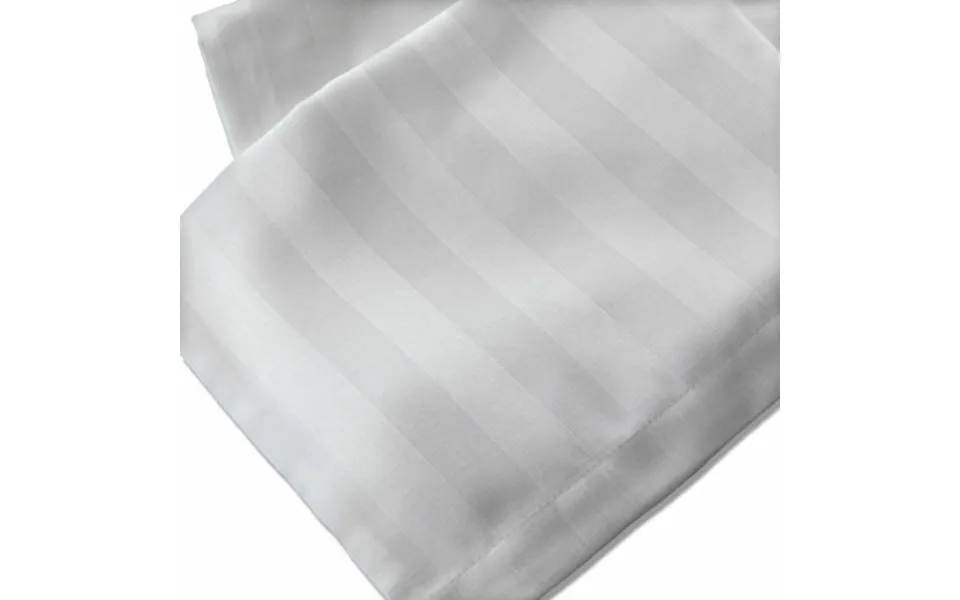 White Satin Stripe Pillowcases Cotton Rich Easy Care Oxford Style