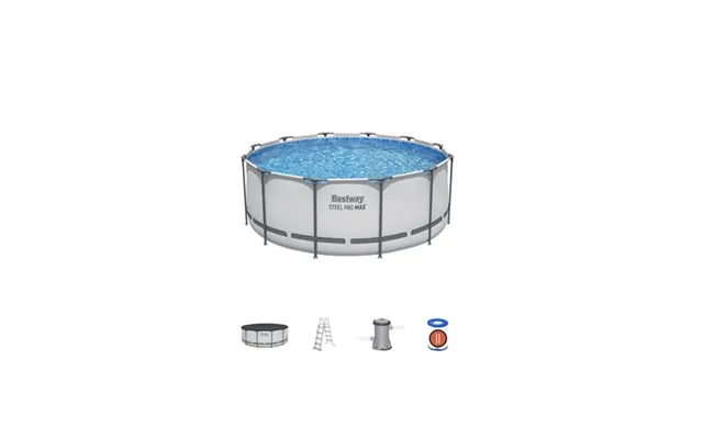 Bestway 12ft X 48in Round Steel Pro Max Above Ground Pool Set - Grey