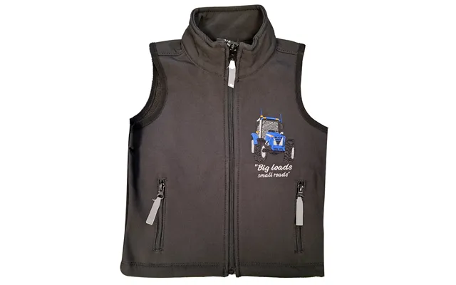 Global Farming Gilet Blue Tractor - Black With Blue Embroidery