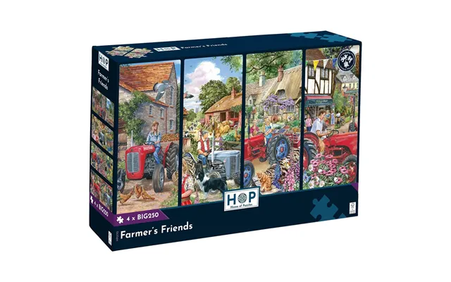 House Of Puzzles Farmer’s Friends 4 X Big 250 Piece Jigsaw Puzzle Pack product image