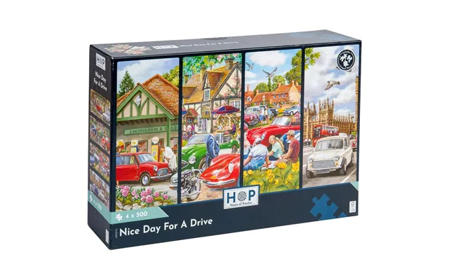 House Of Puzzles Nice Day For A Drive 4 X 500 Piece Jigsaw Puzzle Pack product image