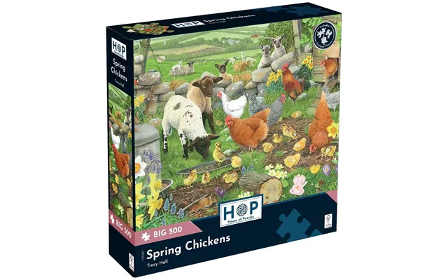 House Of Puzzles Spring Chickens Big 500 Piece Jigsaw Puzzle product image
