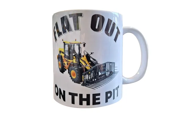 Jcb Flat Out On The Pit Mug
