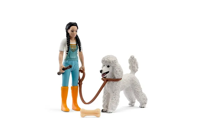 Schleich Kim & White Poodle Walk In The Park Playset - 8 Piece