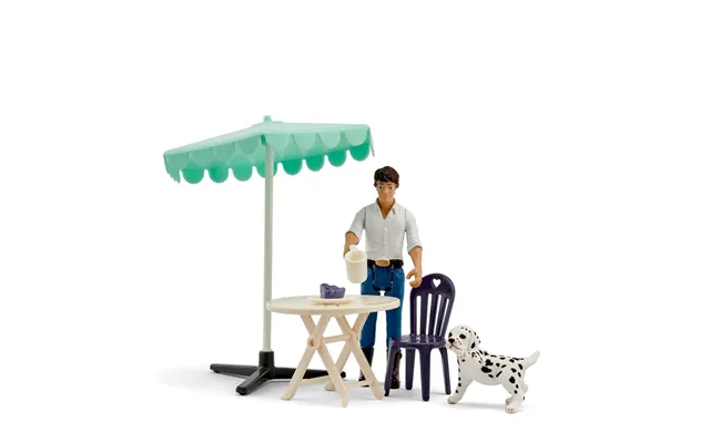 Schleich Tom & Dalmatian Puppy Coffee Break Playset - With Accessories
