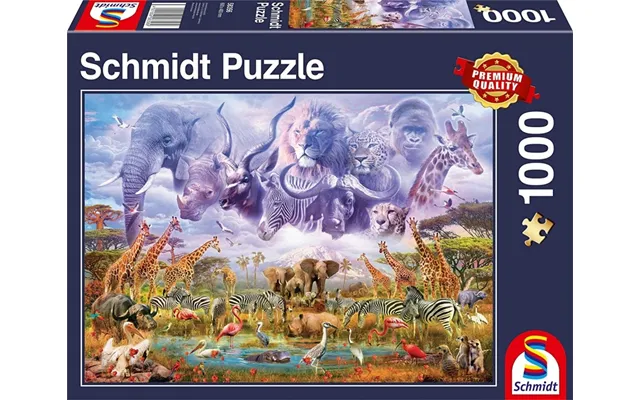 Schmidt Animals At The Watering Hole Jigsaw Puzzle - 1000 Piece product image