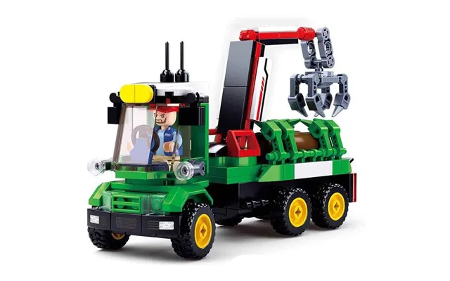 Sluban Tractor With Log Trailer Building Set M38-b0778 - 209 Pieces product image
