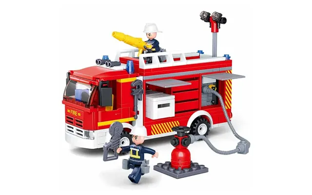 Sluban Water-tank Fire Engine Brick Building Set M38-b0626, 343 Pieces - Red product image