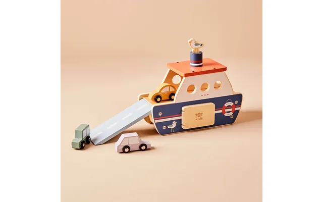 Just Bee Kids Wooden Ferry Toy Playset With Cars