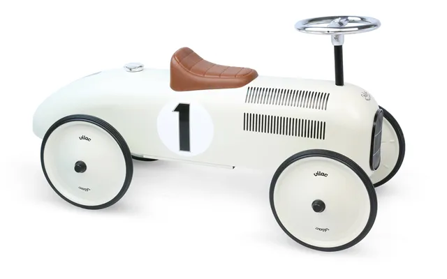 Vilac Classic British Racing White Metal Ride-on Car