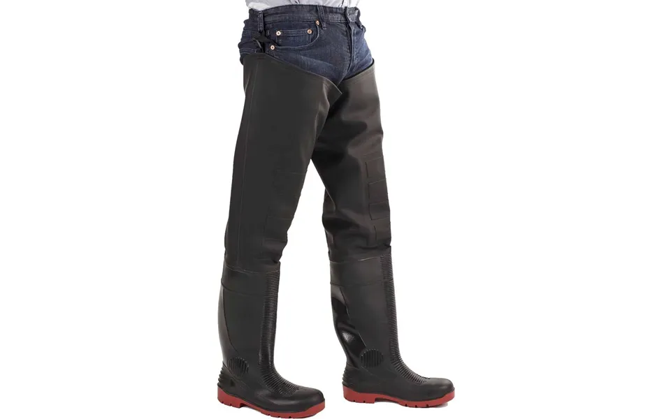 Amblers Safety Rhone Thigh Safety Wader Black Red Size 10