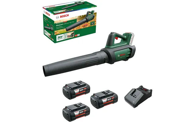 Bosch Advancedleafblower 36v-750 Brushless Garden Leaf Blower 3 X 4ah Li-ion Battery Charger