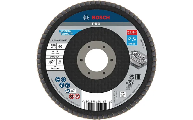 Bosch Pro Zirconium Abrasive Flap Disc 115mm 40g