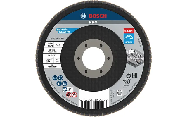 Bosch Pro Zirconium Abrasive Flap Disc 115mm 60g