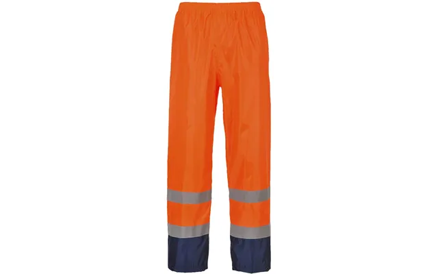 Classic Hi Vis Contrast Rain Trousers Orange Navy 3xl