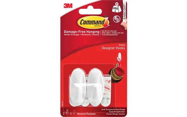 Command Adhesive Strip Designer Hook White S Pack Of 2