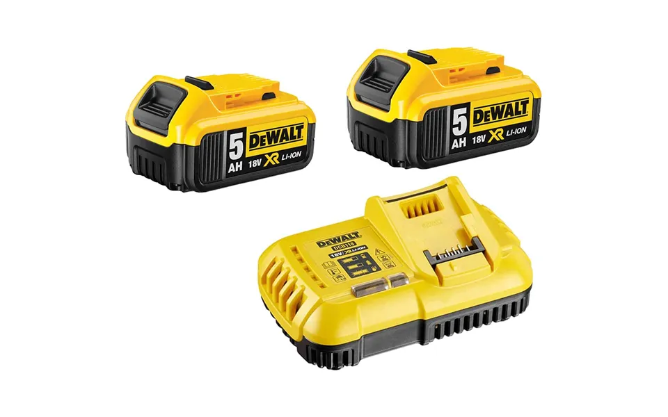Dewalt 18v Xr Cordless Twin Li-ion Battery And Fast Charger Pack 5ah 5ah