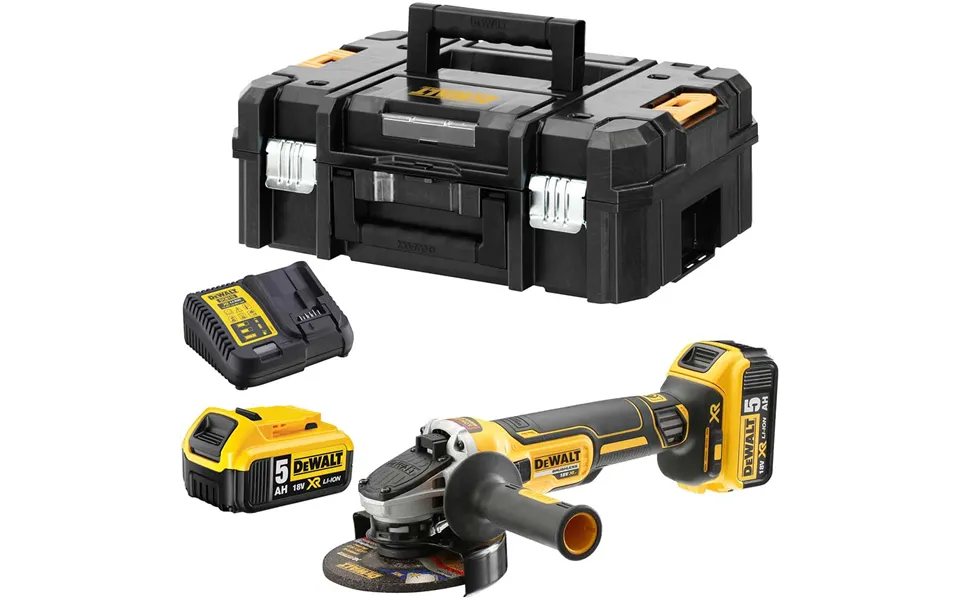 Dewalt Dcg405 18v Xr Cordless Brushless Angle Grinder 125mm 2 X 5ah Li-ion Battery Charger Case