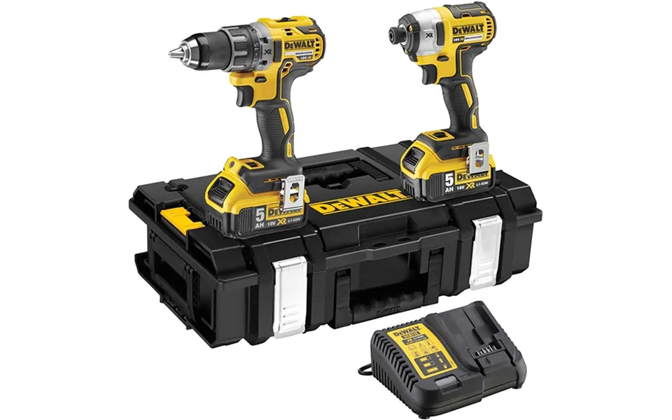 Dewalt Dck266 18v Xr Cordless Brushless Combi Drill And Impact Driver 2 X 5ah Li-ion Battery Charger Case