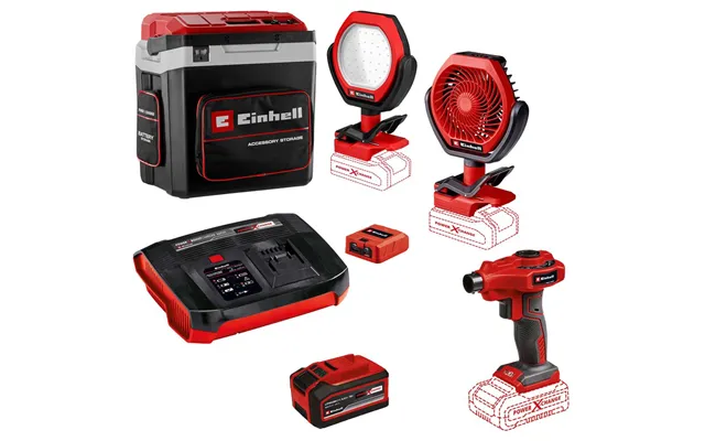 Einhell Camper 18v Cordless Cool Box And Warmer With Camping Accessory Kit 1 X 6ah Plus Li-ion Battery Charger