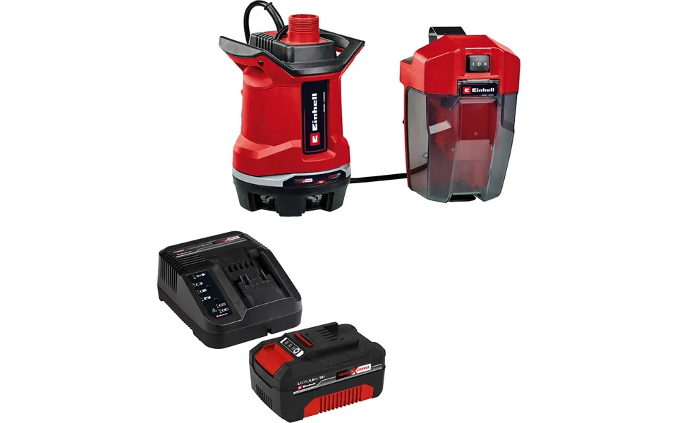 Einhell Ge-dp 18 25 Li 18v Cordless Dirty Water Pump 7500 L H 1 X 4ah Li-ion Battery Charger