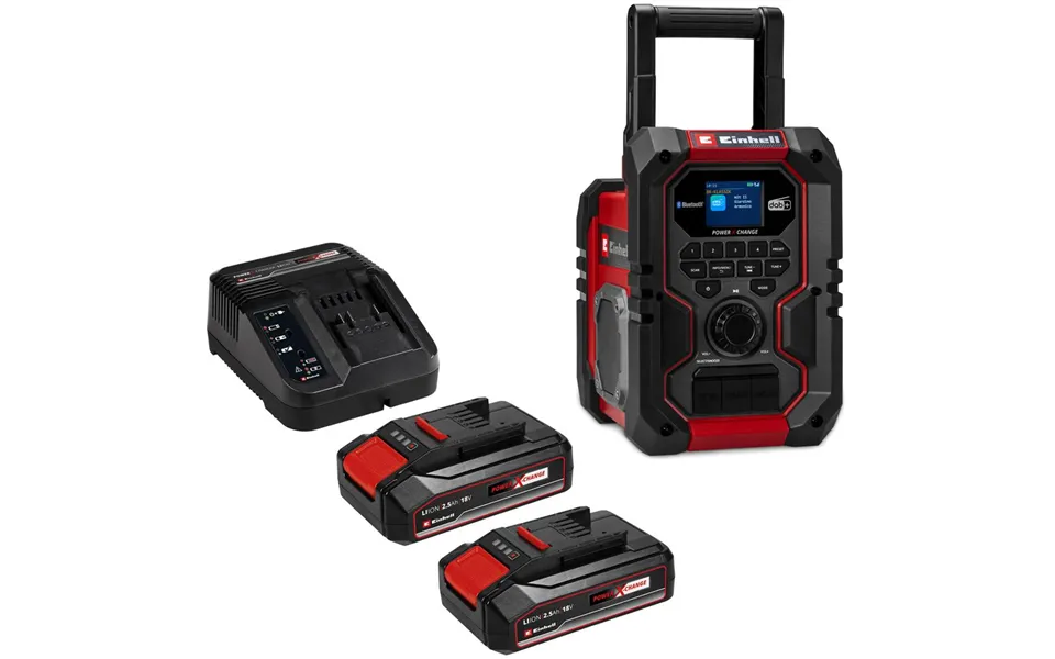 Einhell Te-cr 18 Li Dab Fm Bt 18v Cordless Radio 2 X 2.5ah Li-ion Charger No Case