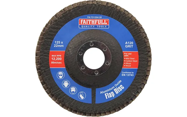 Faithfull Aluminium Oxide Abrasive Flap Disc 125mm 120g Pack Of 1
