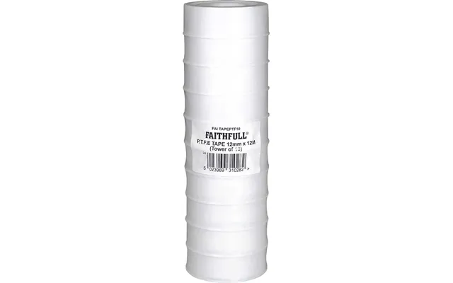 Faithfull Ptfe Tape Pack Of 10 White 12mm 12m