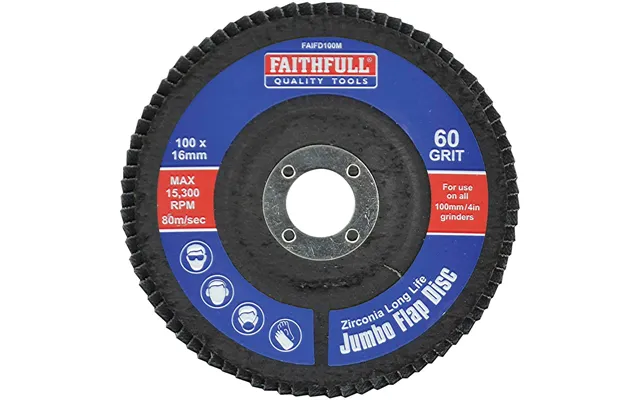 Faithfull Zirconium Abrasive Flap Disc 100mm Medium