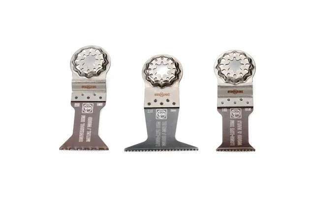 Fein 3 Piece Starlock Oscillating Multi Tool Wood And Metal E-cut Cutting Blade Set