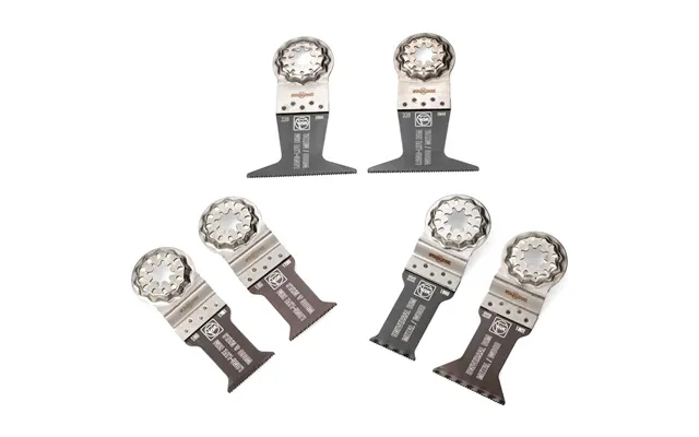 Fein 6 Piece Starlock Oscillating Multi Tool Wood And Metal E-cut Cutting Blade Set