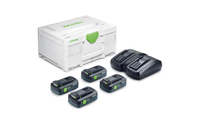 Festool Sys 18v Tbx Energy Set With 4 X Tabless Batteries 4ah And Twin Charger Kit 4ah