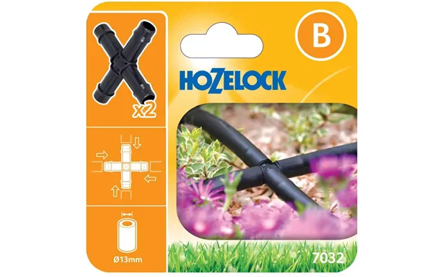 Hozelock Micro Supply Pipe Cross Connector 1 2 12.5mm Pack Of 2 product image