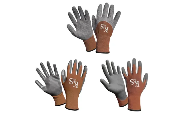 Kent And Stowe Multi Task Garden Gloves Triple Pack Brown Grey L product image