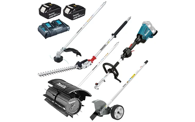 Makita Dux60 Twin 18v Lxt Cordless Brushless Split Shaft Garden Multi Tool Kit 2 X 6ah Li-ion Battery Charger