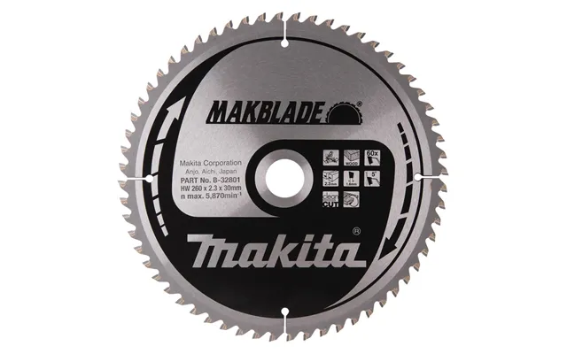 Makita Makblade Circular Saw Blade For Wood Cutting 260mm 60t 30mm
