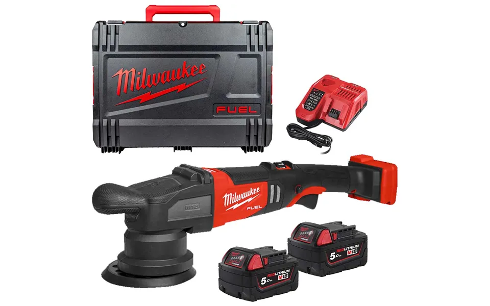 Milwaukee M18 Frop15 Fuel 18v Cordless Brushless Random Orbit Polisher 125mm 2 X 5ah Li-ion Battery Charger Case