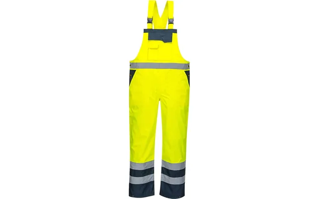 Oxford Weave 300d Class 2 Hi Vis Contrast Bib And Brace Yellow Navy M product image